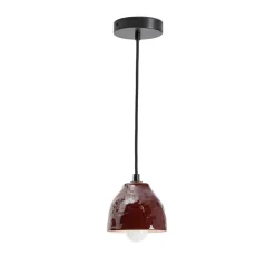 Outlet Kave Home Hanglamp Drava Keramiek, kleur Donker Rood