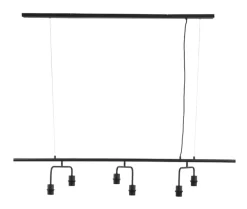 Sale Light & Living Hanglamp Edisa 6-Lamps, kleur Mat Zwart