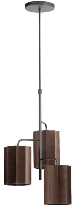 Light & Living Hanglamp Edisa 3-lamps, kleur Donkerbruin
