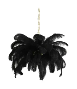 Outlet Light & Living Hanglamp Feather Ø80cm Zwart