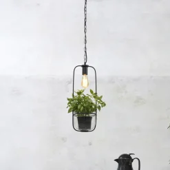 Clearance it's about RoMi Hanglamp Florence Met planthouder Zwart