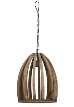 Hot Light & Living Hanglamp Haranka Mangohout, kleur Chocoladebruin