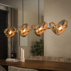 Discount LifestyleFurn Hanglamp Homer 8-lamps, kleur Beige