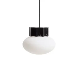 Hot Kave Home Hanglamp Idela Glas en marmer, Ø15cm Zwart