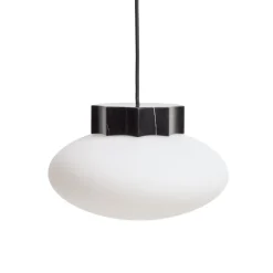 Online Kave Home Hanglamp Idela Glas en marmer, Ø26cm Zwart