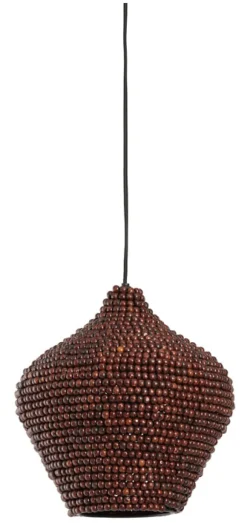 Outlet Light & Living Hanglamp Kalenga Kralen, kleur Donkerbruin
