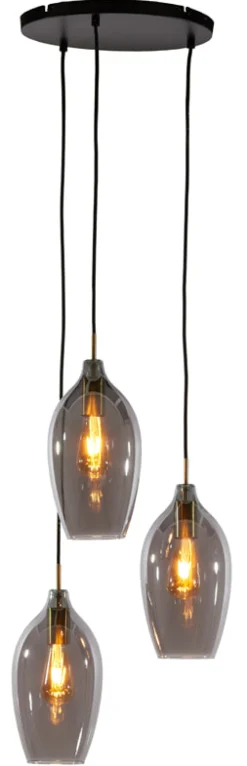 Hot Light & Living Hanglamp Lukaro kleur Smoke/Antiek Brons