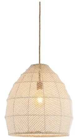 Sale Light & Living Hanglamp Makassar kleur Crème Cru00e8me