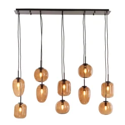 Hot Light & Living Hanglamp Mezza Glas, 10-lamps, kleur Bruin
