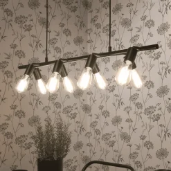 Clearance it's about RoMi Hanglamp Miami 8-lamps Zwart