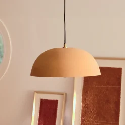 New Kave Home Hanglamp Nibla Kleipatroon, kleur Terracotta
