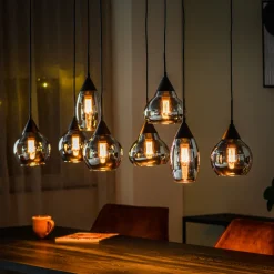 Online BASE Hanglamp Nino 8-lamps, kleur Smoke