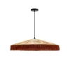 Hot Kave Home Hanglamp Pollensa Raffia, 75cm, kleur naturel / terracotta