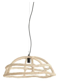 Outlet Light & Living Hanglamp Porila Papier maché Cru00e8me