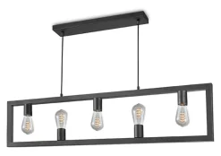 LABEL51 Hanglamp Quadrato 5-lamps, kleur Zwart