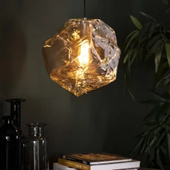 Discount LifestyleFurn Hanglamp Rock 25cm Chromed glas