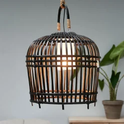 New Rivièra Maison Hanglamp San Carlos Bamboe, kleur Zwart