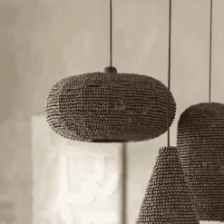 Clearance By-Boo Hanglamp Shanga Houten kralen, 46cm Bruin