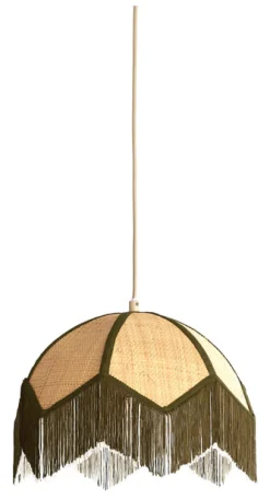 Sale Light & Living Hanglamp Sulina Raffia, kleur Naturel/Groen