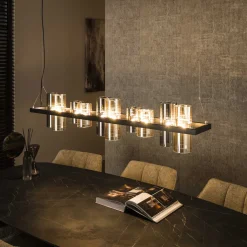 Discount LifestyleFurn Hanglamp Tee Mixed glas Artic zwart