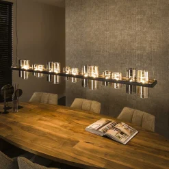 Discount LifestyleFurn Hanglamp Tee Mixed glas Artic zwart