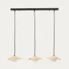 Online Kave Home Hanglamp Wilara Eiken en glas, 3-lamps