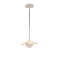 Clearance Kave Home Hanglamp Wilara Eiken en glas Bruin
