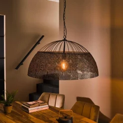 New LifestyleFurn Hanglamp Yamileth Ø80cm, kleur Zwart bruin