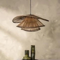 Sale By-Boo Hanglamp Yarin Rattan en bamboe, 65cm Bruin