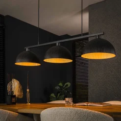 Clearance LifestyleFurn Hanglamp Zarinah Artic black, 3-lamps Artic zwart