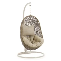 Online Kave Home Hangstoel Florina Met standaard, kleur Bruin/Beige