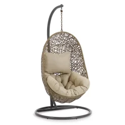 Outlet Kave Home Hangstoel Florina Met standaard, kleur Bruin