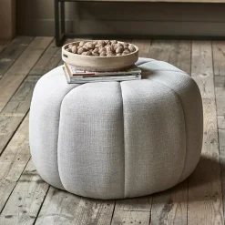 New Rivièra Maison Hocker Falcone Mouliné Linen, kleur Fabulous Flax