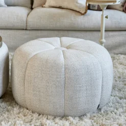 Hot Rivièra Maison Hocker Falcone Rich Tweed, kleur Antique White