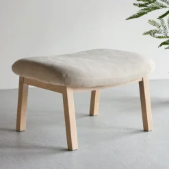 Discount Nohr Hocker Shanthi Rubberhout en stof, kleur Beige