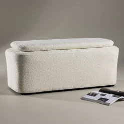 Hot Nohr Hocker Soledad Bouclé, 110cm Off White