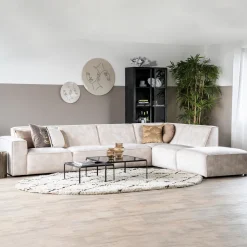 New SEVN Hoekbank Amarillo Rechts, Velvet, kleur Adore Naturel