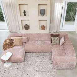 Hot WOOOD Hoekbank Cloud Chenille, kleur Roze