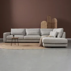 Outlet PEPP Interiors Hoekbank Como 325cm, Bouclé, kleur Grijs