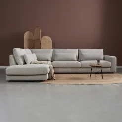 Outlet PEPP Interiors Hoekbank Como 325cm, Bouclé, kleur Grijs