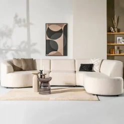 Outlet SEVN Hoekbank Denise Teddy, kleur Ivoor