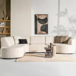 Outlet SEVN Hoekbank Denise Teddy, kleur Ivoor