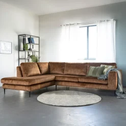 New SEVN Hoekbank Kirsten Velvet, kleur camel