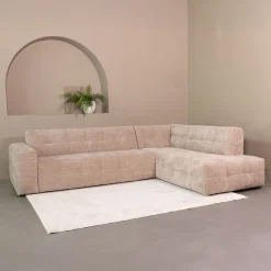 Online LABEL51 Hoekbank Lorenzo Rechts, 294cm, Elite stof, kleur Clay