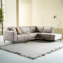 Outlet SEVN Hoekbank Michelle Velvet, kleur Lever