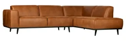 Online WOOOD Hoekbank Statement Suedine 274cm Cognac