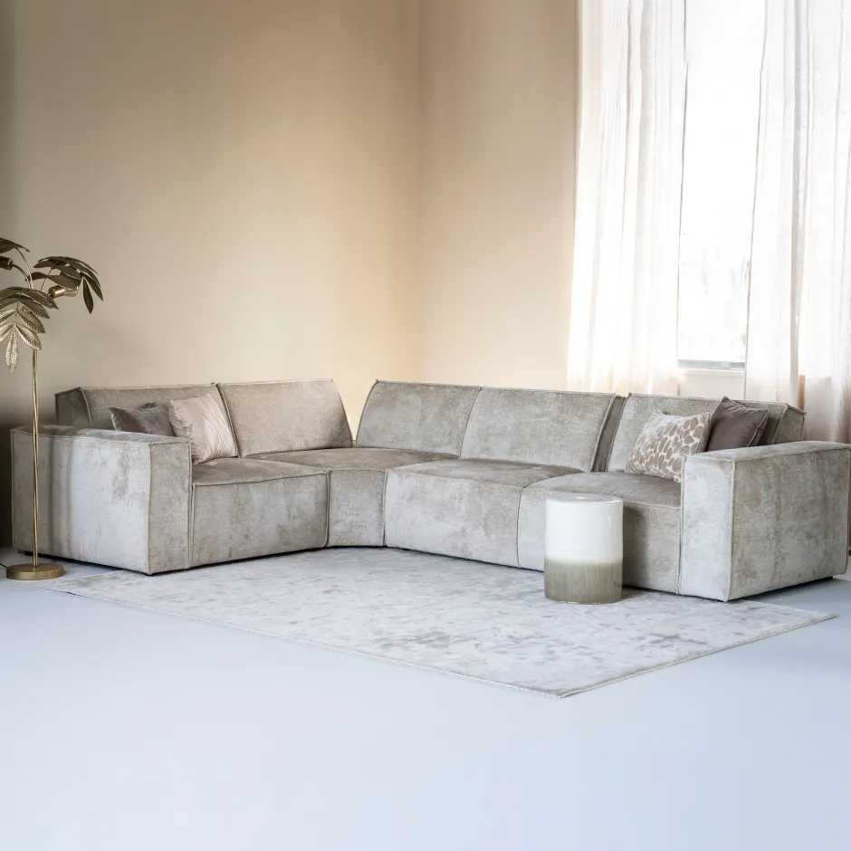 Clearance SEVN Hoekbank Tori 330cm, kleur Beige