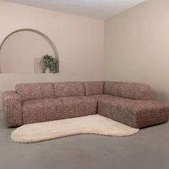 Sale LABEL51 Hoekbank Verona 291, Rechts, Chenille, kleur Cherry Chocolate