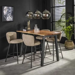 Clearance LifestyleFurn Industriele Boomstam Bartafel Judge 147 x 80cm Massief acacia naturel