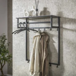 Clearance LifestyleFurn Kapstok Craige Keramiek look, Met 12 haken 3D zwart bruin